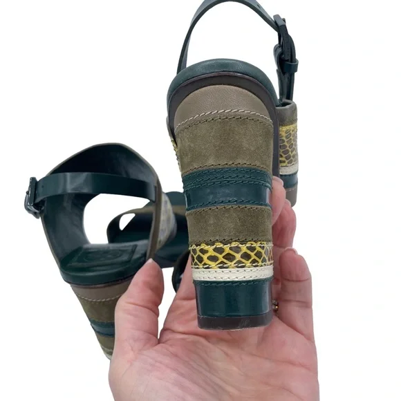 Tory Burch Edina Slingback Sandals 7 Green - Picture 9 of 16